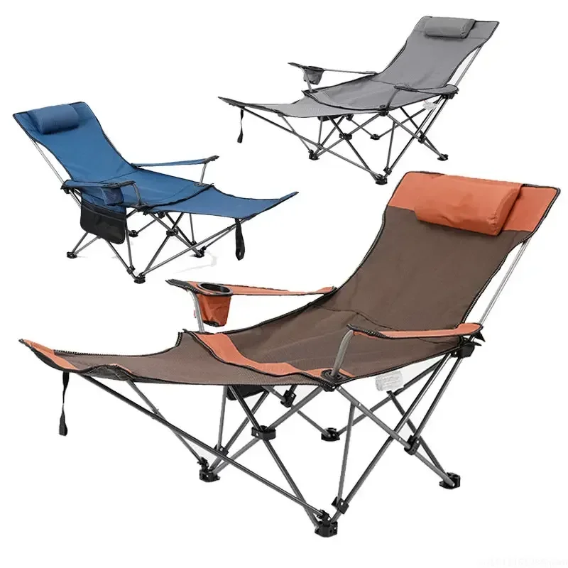 Outdoor Camping Recliner - 2in1 Outdoor Folding Chair Portable Adjustable