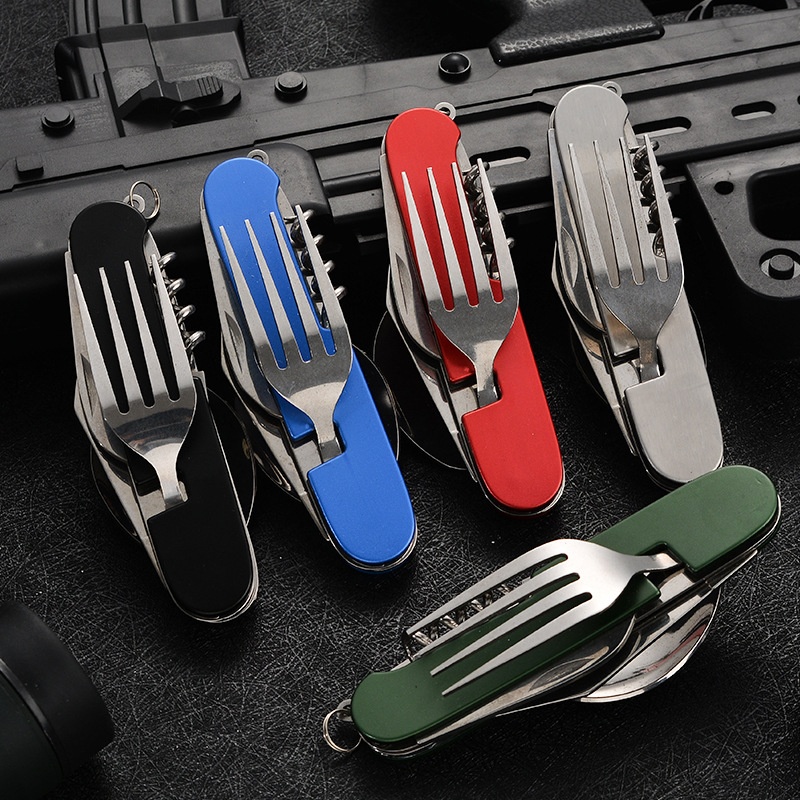 Outdoor Camping World - 4 in 1 Folding Tableware Detachable
