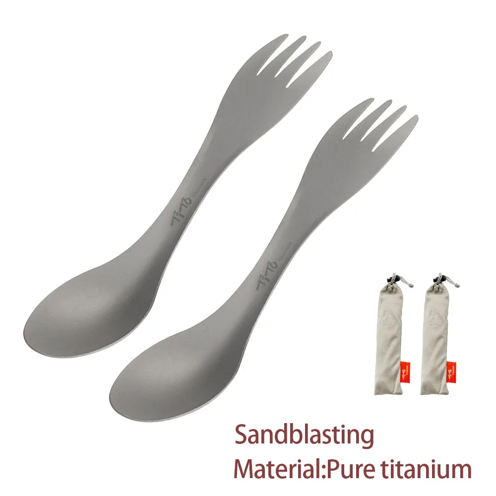 Outdoor Camping World - Titanium Spork 2-in-1 Spoon Ultralight Cookware