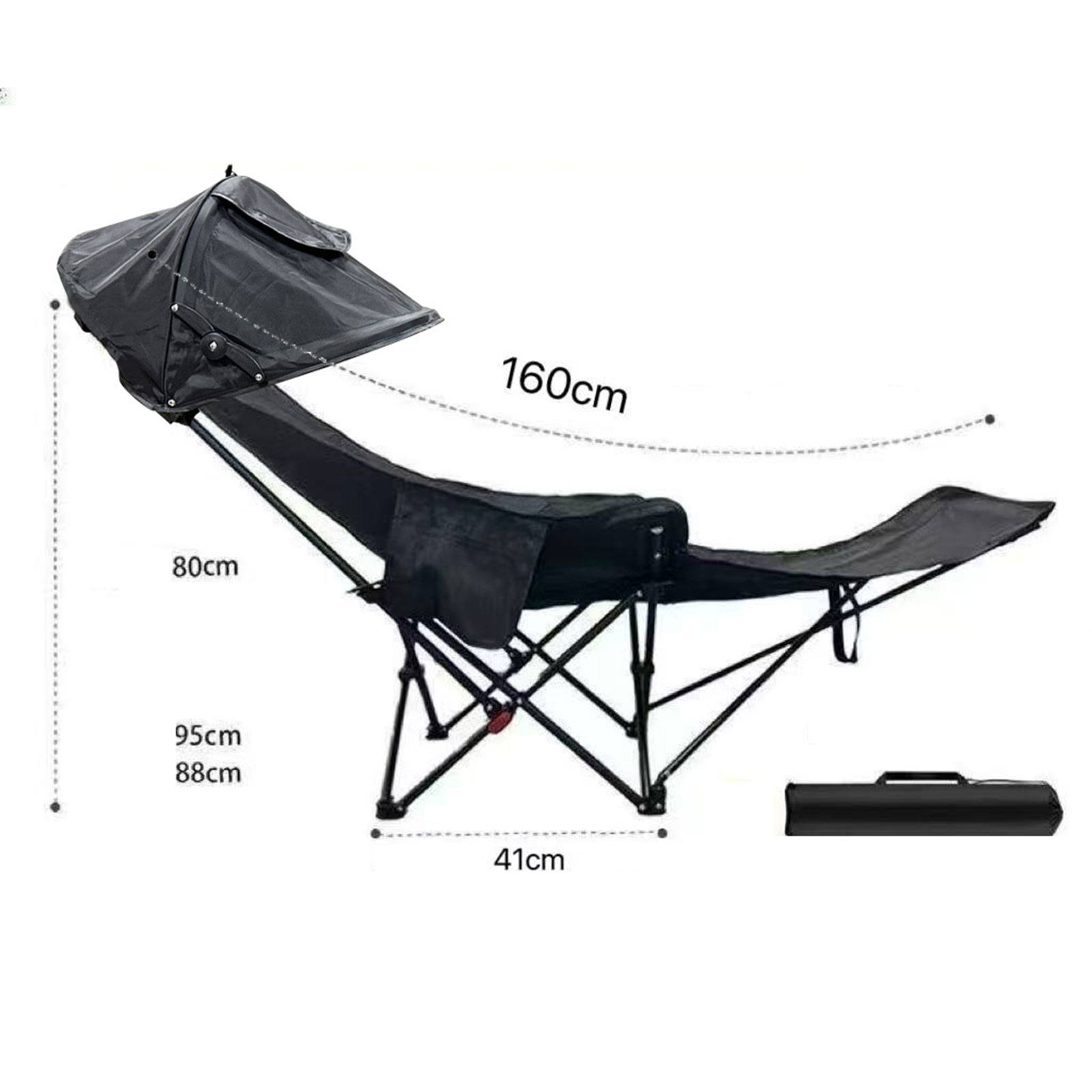 Outdoor Camping Recliner - Reclining Camping Chair Folding Reclining Beach