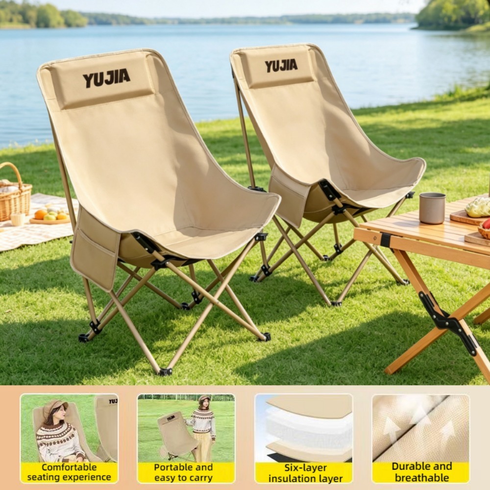 Outdoor Camping Recliner - Outdoor Folding Chair, Portable Large and