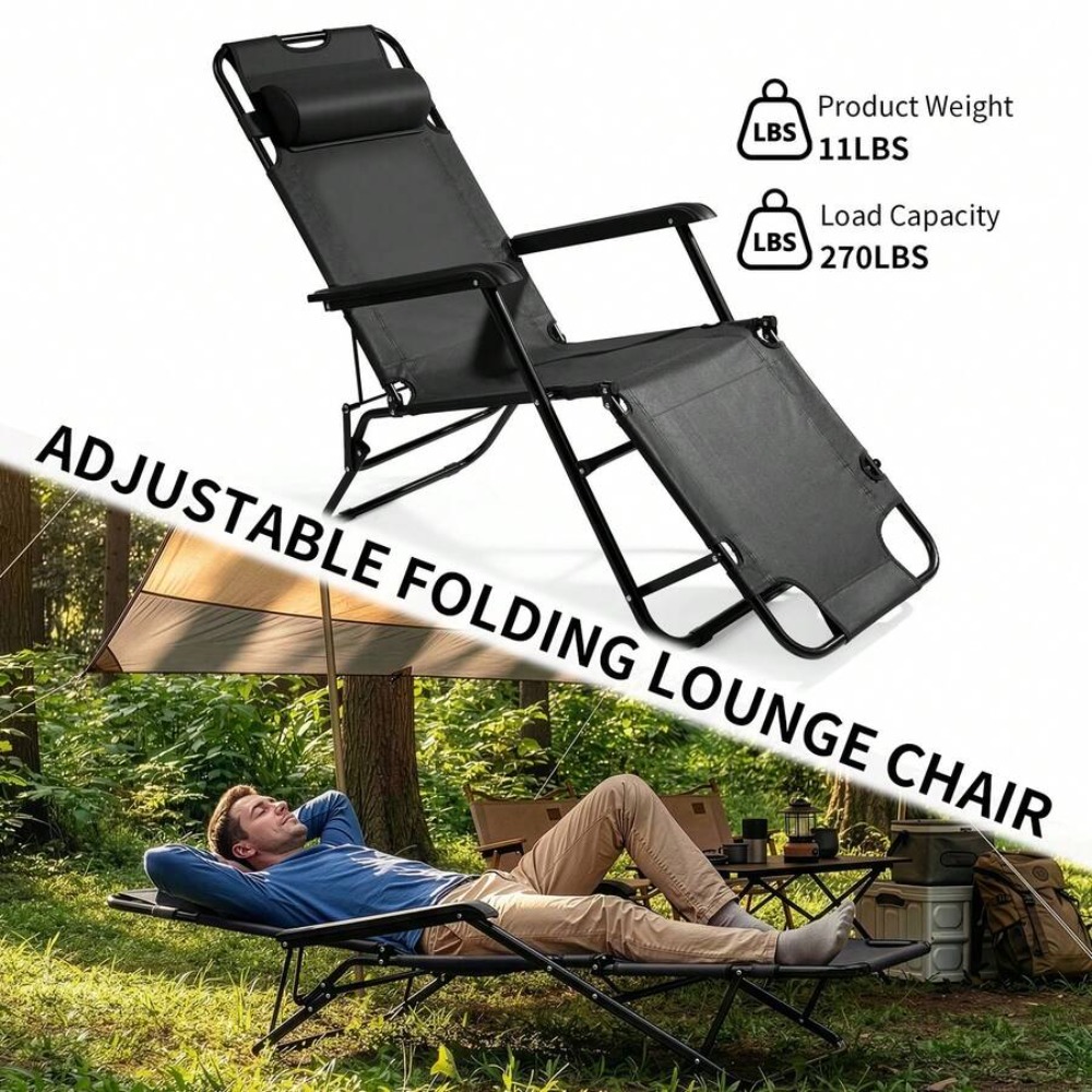 Heavy Duty Portable Camping Ch - Outdoor Camping Recliner 评论和价格