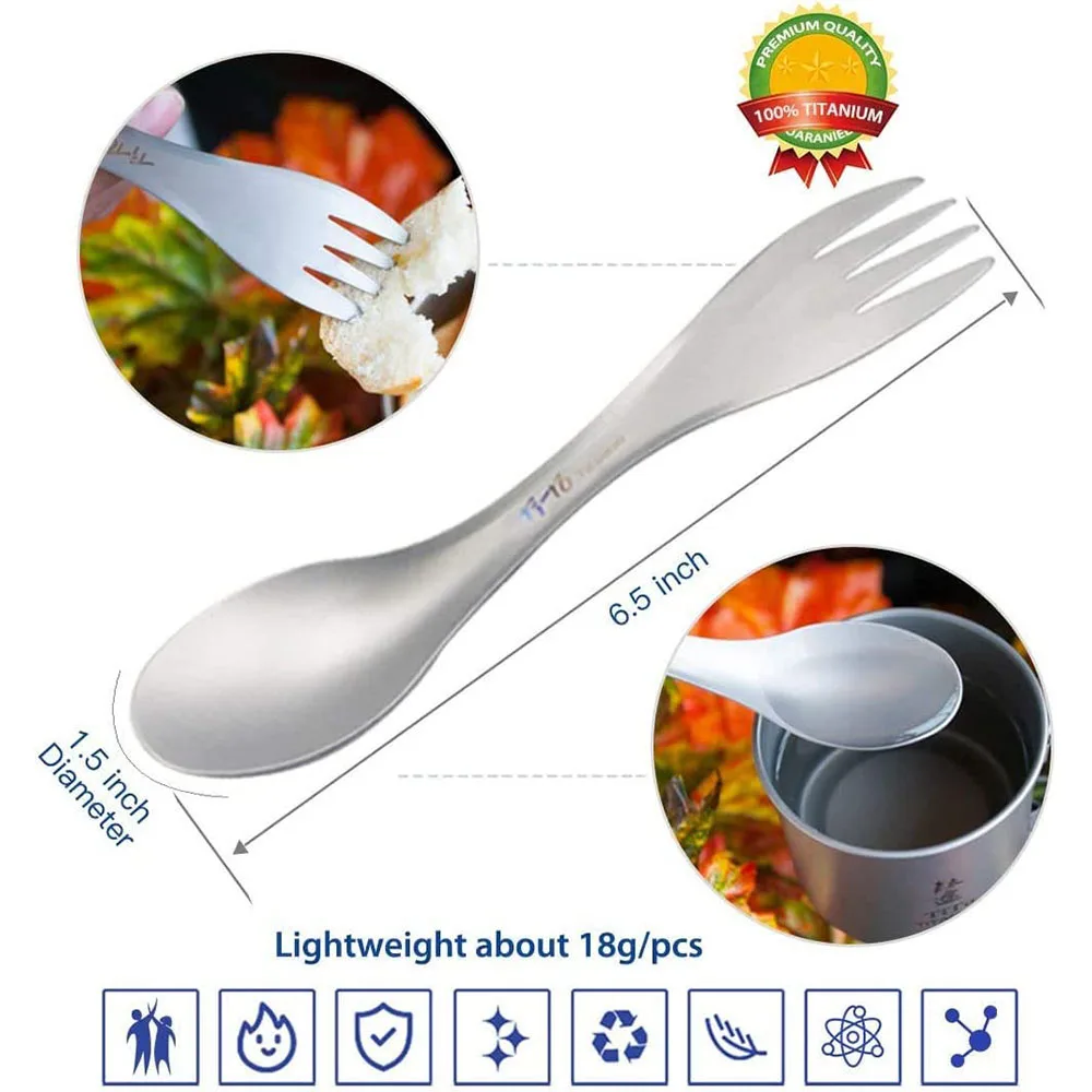 Titanium Spork 2-in-1 Spoon Ul - Outdoor Camping World 评论和价格