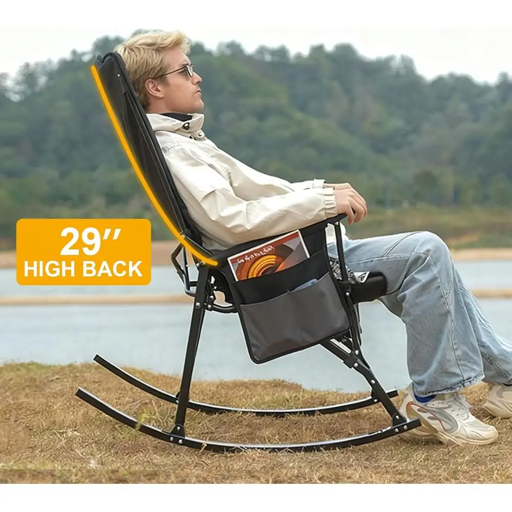 High-Back Portable Rocking Cha - Outdoor Camping Rocker 评论和价格