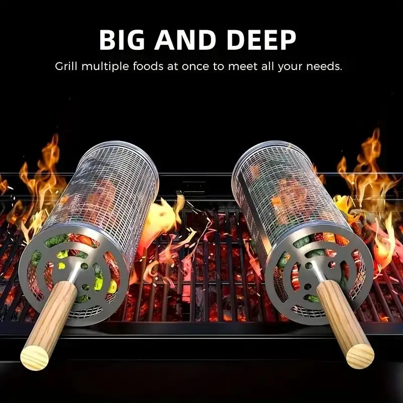 Stainless Steel BBQ Grill Bask - Outdoor Camping Bbq 评论和价格